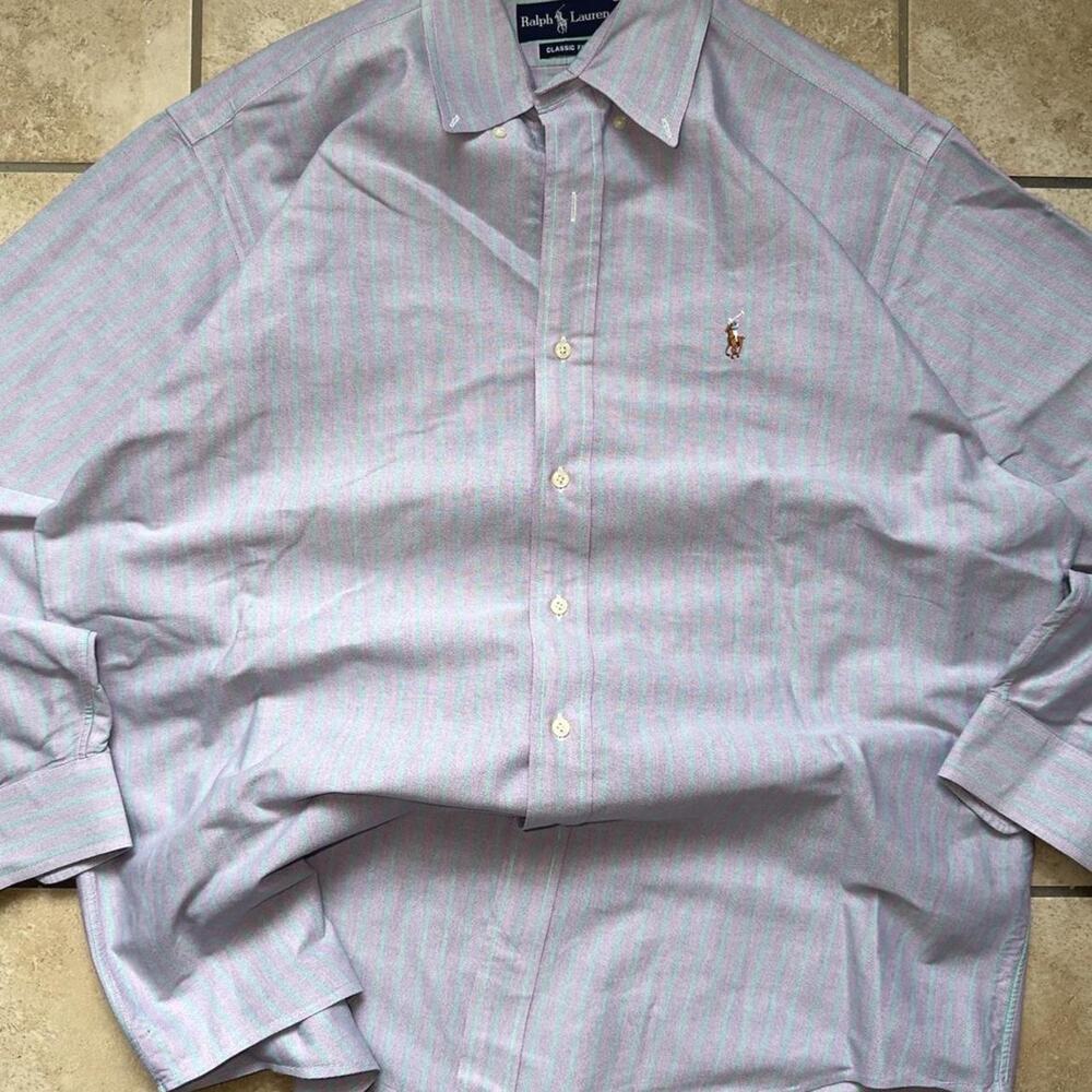 Ralph Lauren Classic Fit Button Up Dress Shirt - Size L